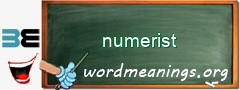 WordMeaning blackboard for numerist